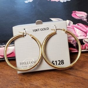 10 karat 3mmx40mm Round Hoop Earing